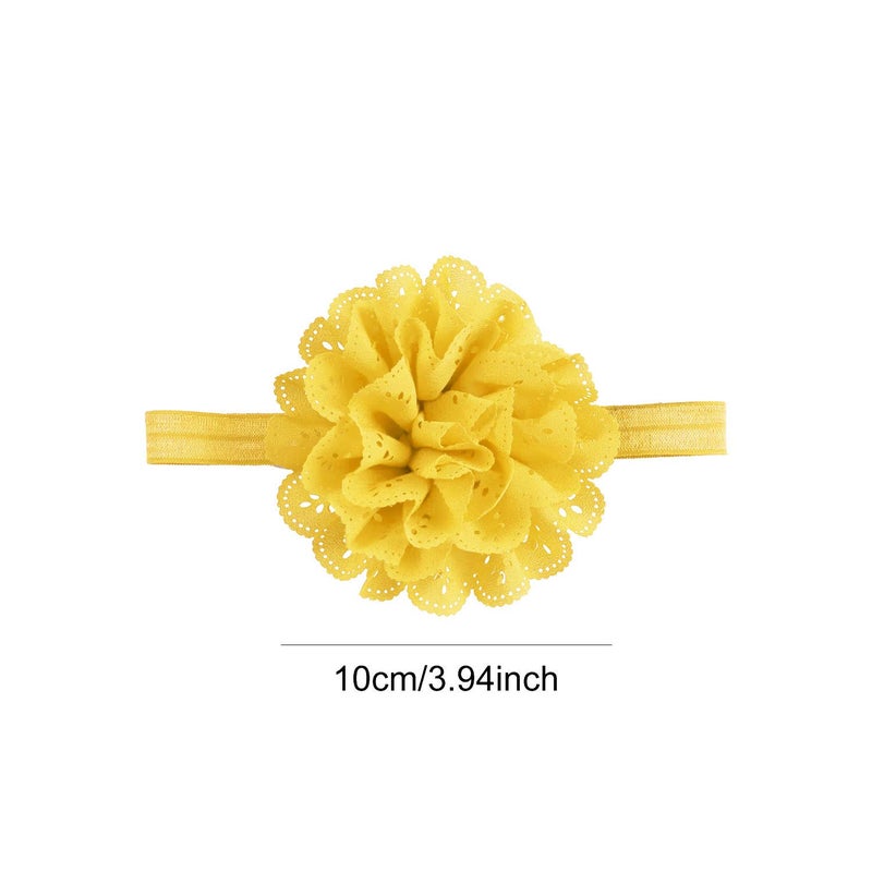 Angla 2pcs Flower Headband Tutu Skirt for Newborn Baby Girl (Yellow), Medium - Image 4